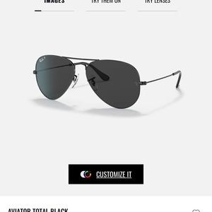 Ray-Ban Polarized Aviator Total Black